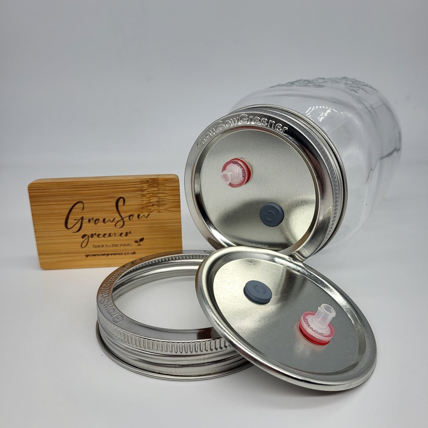1L Wide-Mouth Mushroom Liquid Culture Jar with Two-Piece Injectable Lid