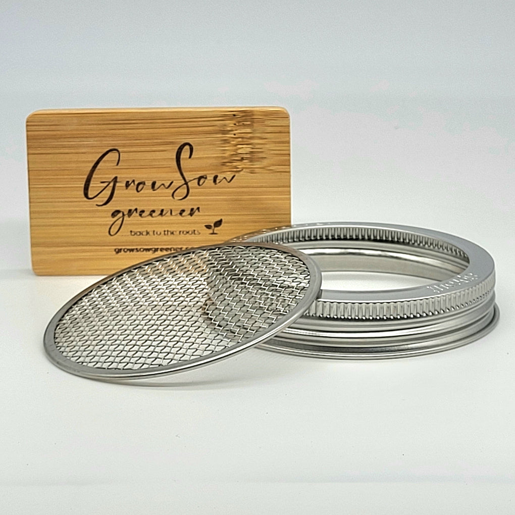 sprouting seed lid with larger mesh for bigger seeds