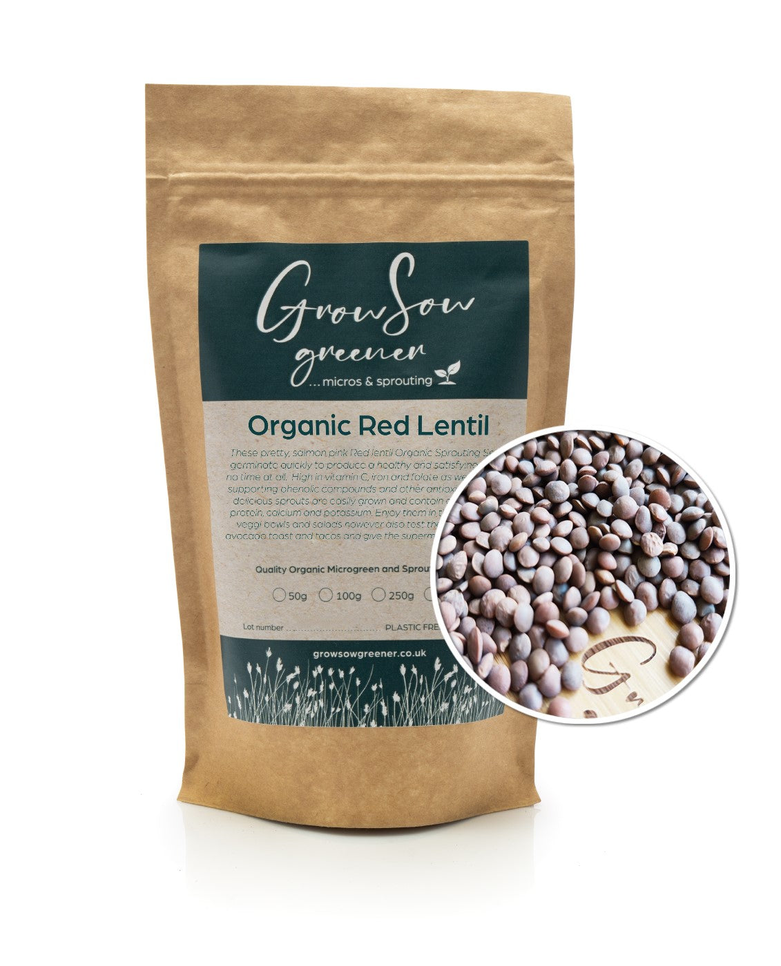 Organic Red Lentil Sprouting Seeds