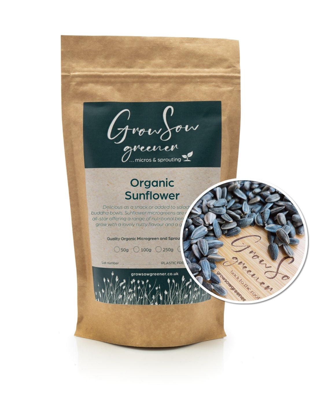 Organic Non-GMO Sunflower Microgreen & Sprouting Seeds