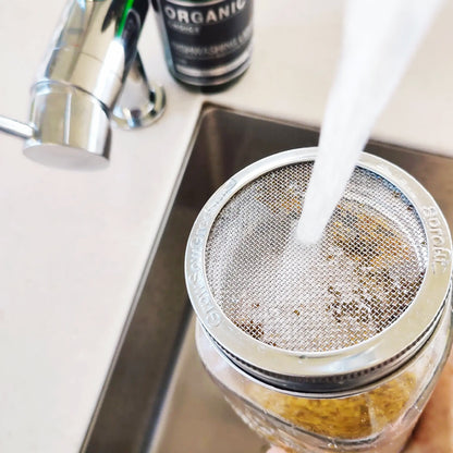 using a stainless steel seed sprouting lid for wide mouth mason jars