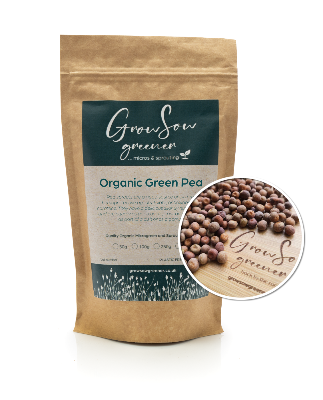 Organic Green Pea Microgreen Seeds - Tendril UK