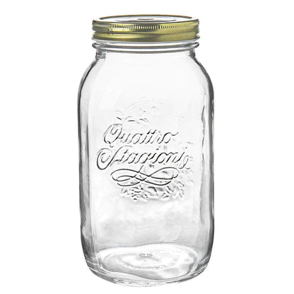 Wide Mouth Mason Jar (Size: 1L) - Pairs with our Stainless Steel Lids