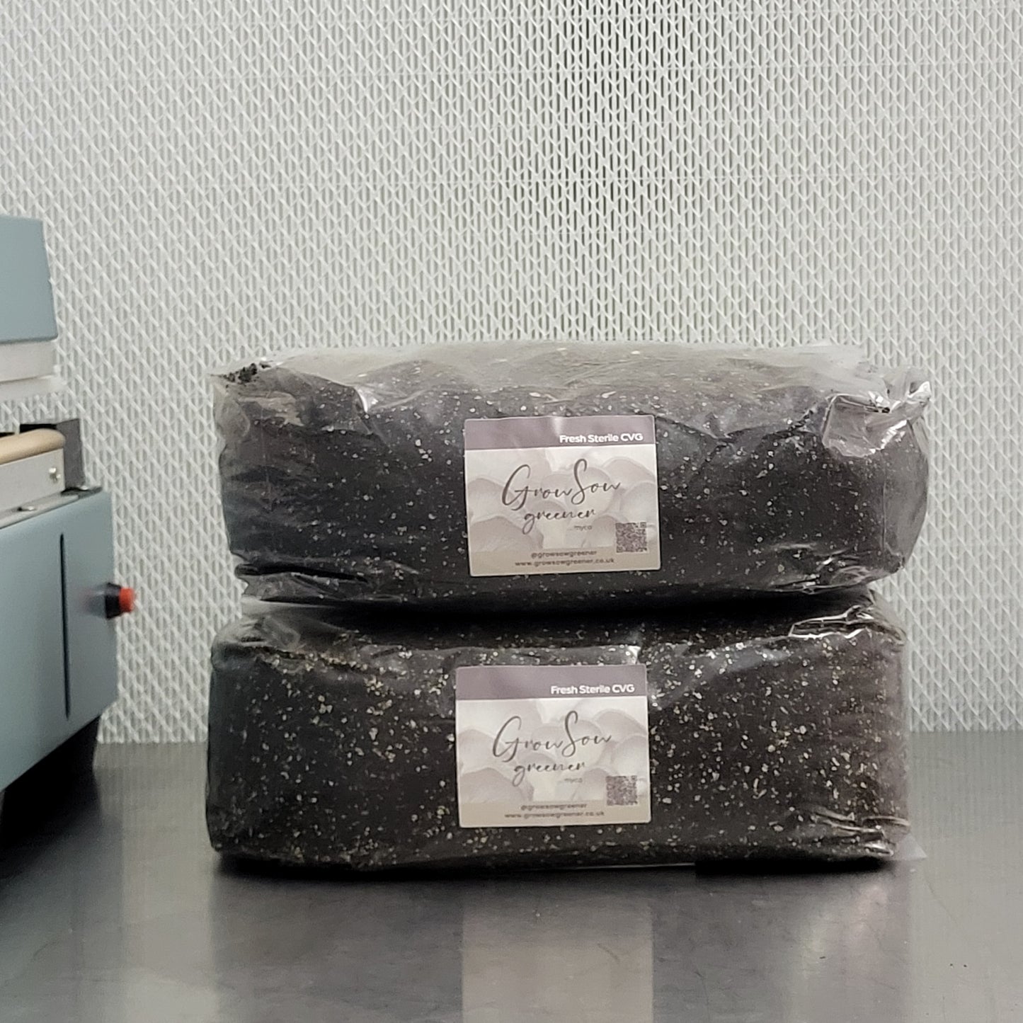Organic CVG fruiting substrate for gourmet and therapeutic mushrooms. Sterilised