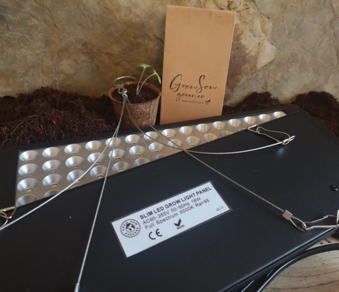18W Full Spectrum LED Grow Light Panel - 34cm x 11cm