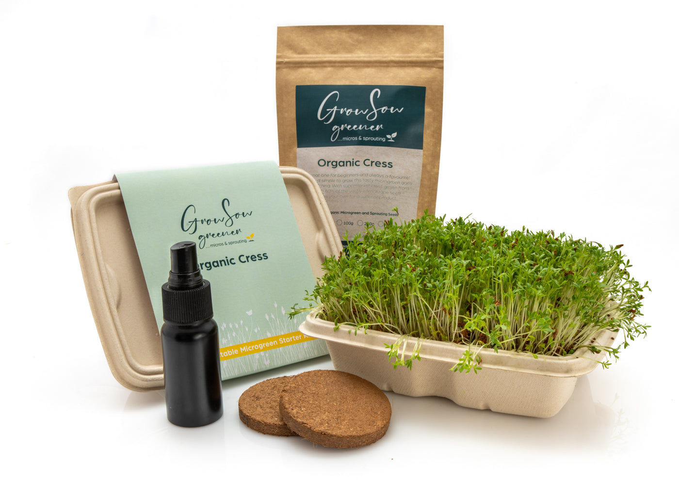 Biodegradable Cress Microgreen Grow Kit