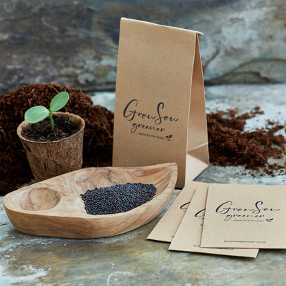 pack choi seeds, bio degradable pot, compostable seed packaging
