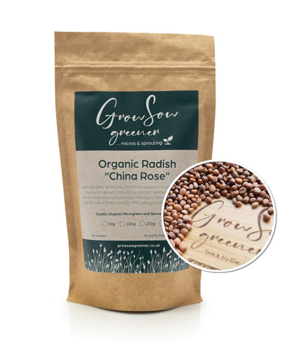 Organic Radish Microgreen & Sprouting Seeds - China Rose